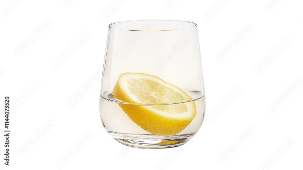 Refreshing Image of a Crystal Clear Glass Filled with Lemon Water, Perfect for Health and Wellness Related Content. Refreshing Image of a Crystal Clear Glass Filled with Lemon Water, Perfect for Health and Wellness Related Content.