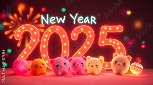 Happy new year 2025 card template