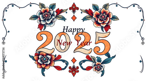 Happy new year 2025 card template