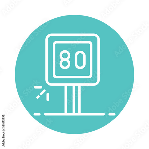 Speed Range Vector Circle Outline Icon. Eps 10 file 