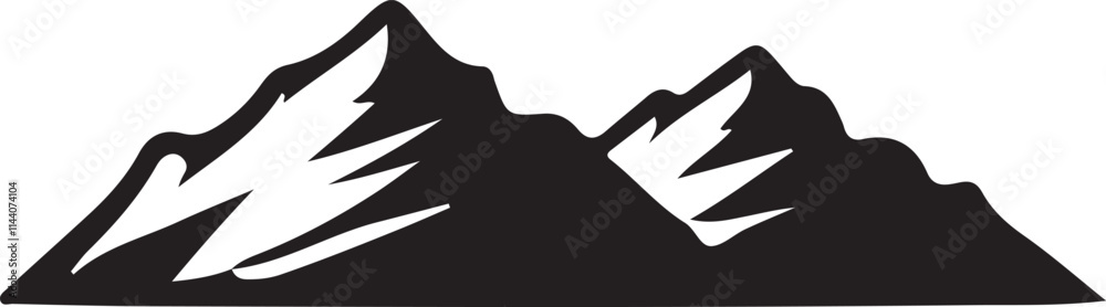 Mountain silhouette vector on transparent background Mountain silhouette vector on transparent background