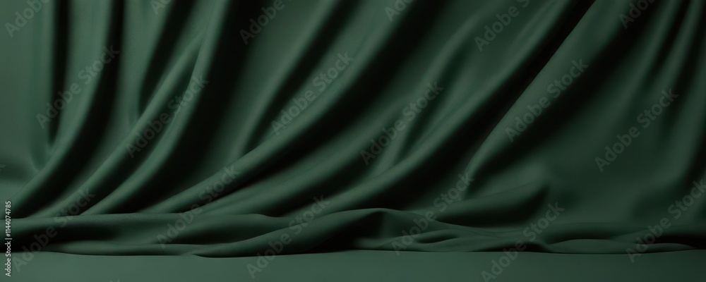 Fototapeta premium Deep green felt backdrop, soft matte finish, uniform color, color, monochrome, craft