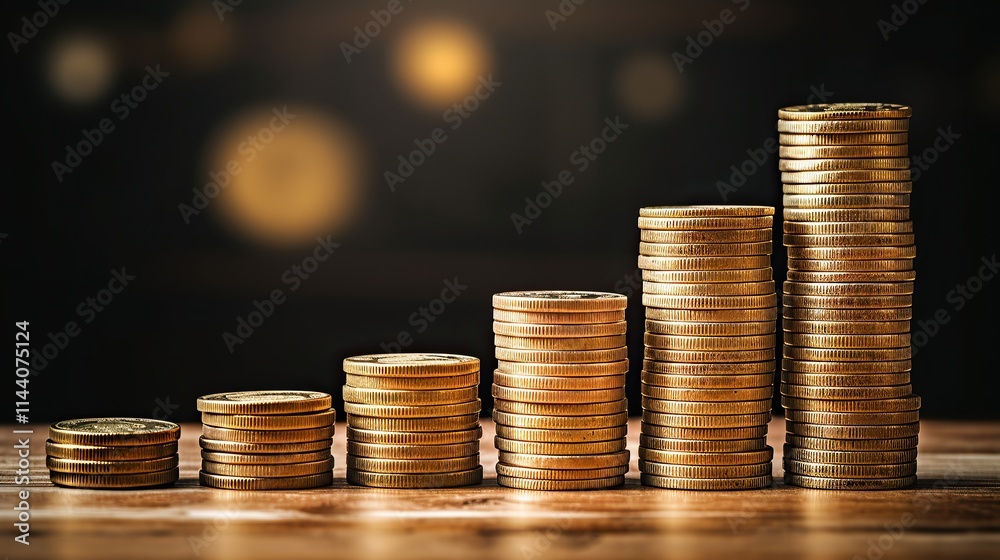 Coin Stacks Representing Growth and Prosperity Coin Stacks Representing Growth and Prosperity