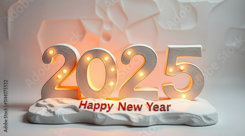Happy new year 2025 card template