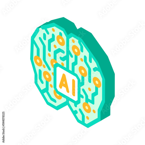 artificial intelligence ai brain industry 4 isometric icon vector. artificial intelligence ai brain industry 4 sign. isolated symbol illustration
