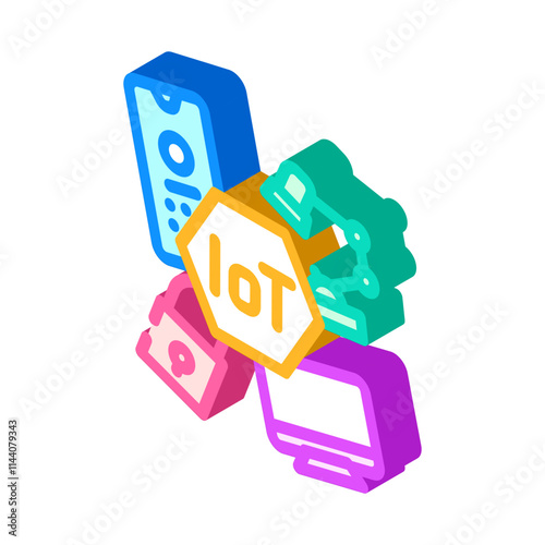 internet of things iot devices industry 4 isometric icon vector. internet of things iot devices industry 4 sign. isolated symbol illustration