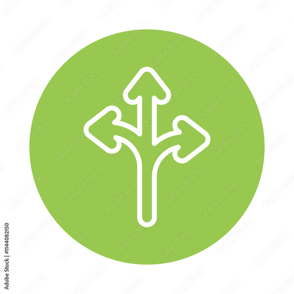 Crossroad Vector Circle Outline Icon. Eps 10 file Crossroad Vector Circle Outline Icon. Eps 10 file