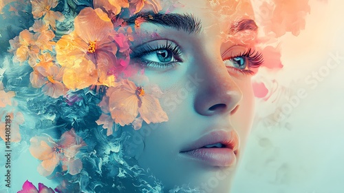 Contemporary Digital Art with Soft Color Overlays
