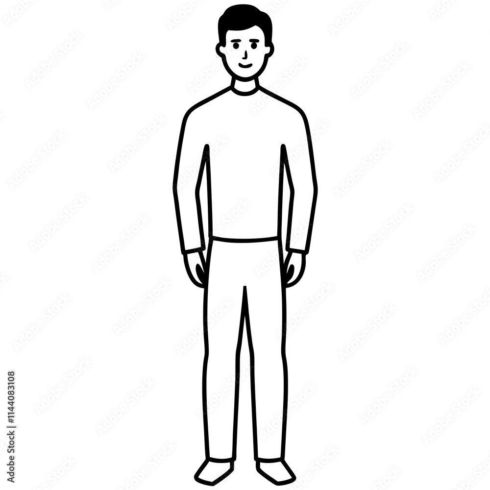 Minimalist Stick Figure Man Standing Illustration Minimalist Stick Figure Man Standing Illustration