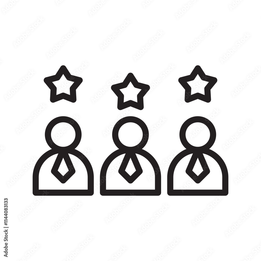 Employees icon vector image. Suitable for mobile apps, web apps and print media. Employees icon vector image. Suitable for mobile apps, web apps and print media.
