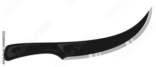 Vector silhouettes of flat-designed Arabian, pirate, and executioner swords isolated on a white background.