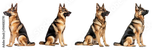 German Shepherd Dogs Sitting Various Poses