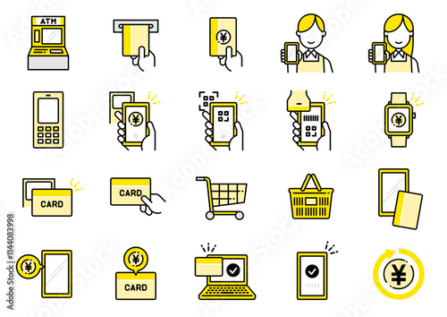 キャッシュレス決済アイコン03　Cashless Icons