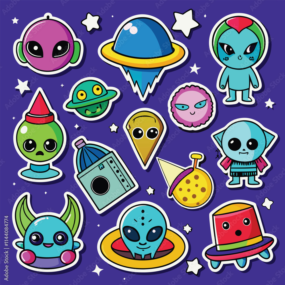 Obraz premium alien sticker set 