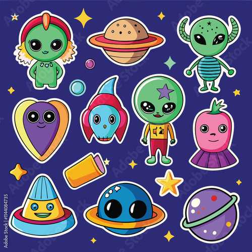 alien sticker set 