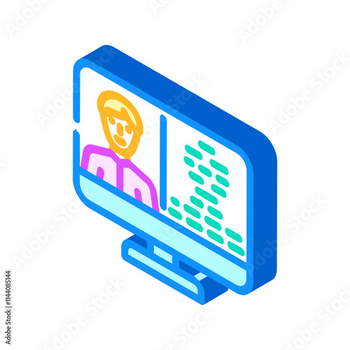 digital twin technology industry 4 isometric icon vector. digital twin technology industry 4 sign. isolated symbol illustration