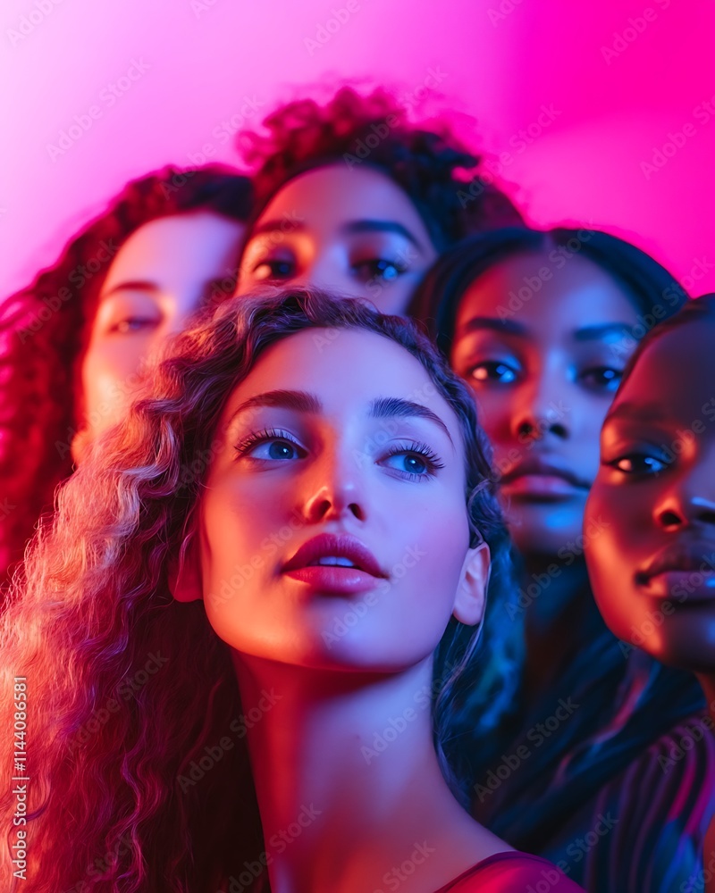 Obraz premium group of women in different races and skin colors representing diversity of women 