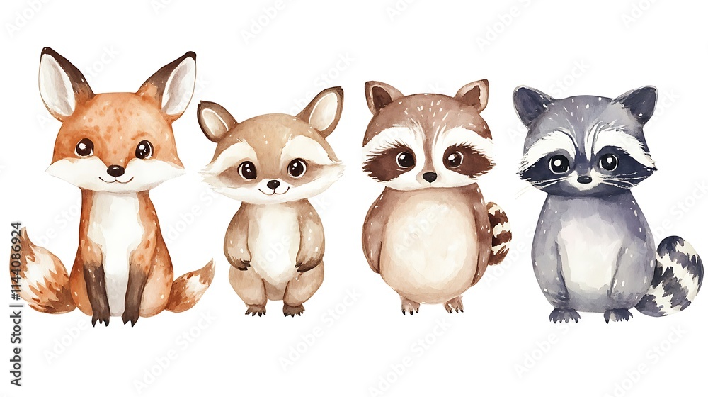 Four different animals that are sitting together. AI Generated Four different animals that are sitting together. AI Generated