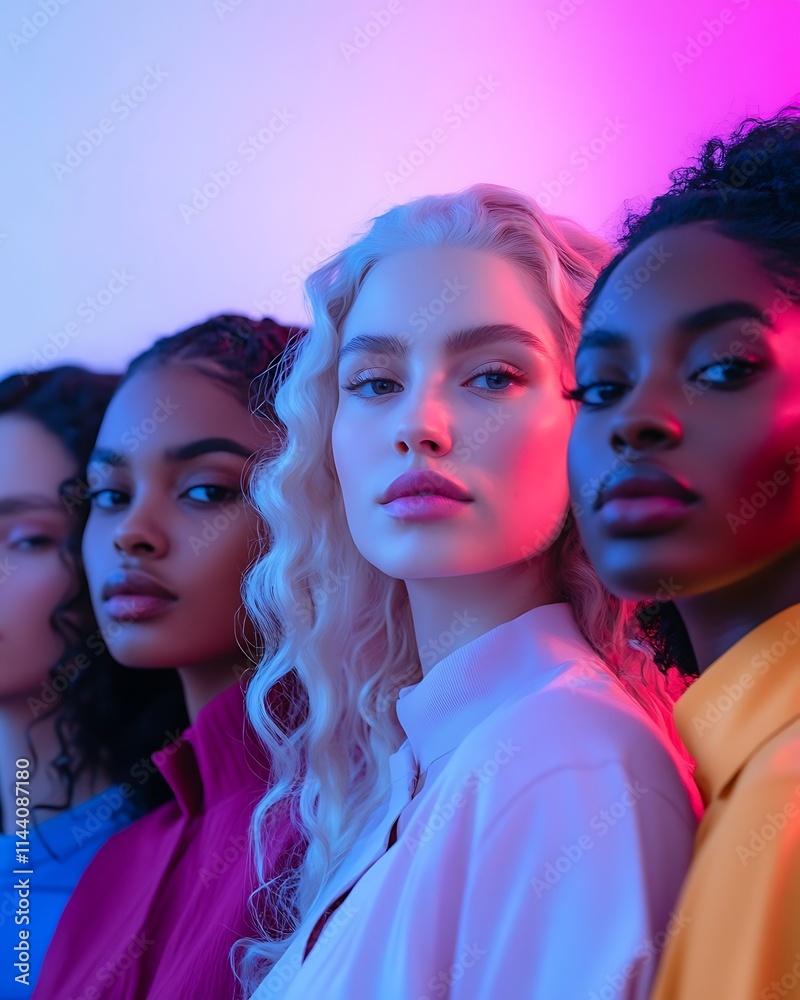 Obraz premium group of women in different races and skin colors representing diversity of women 