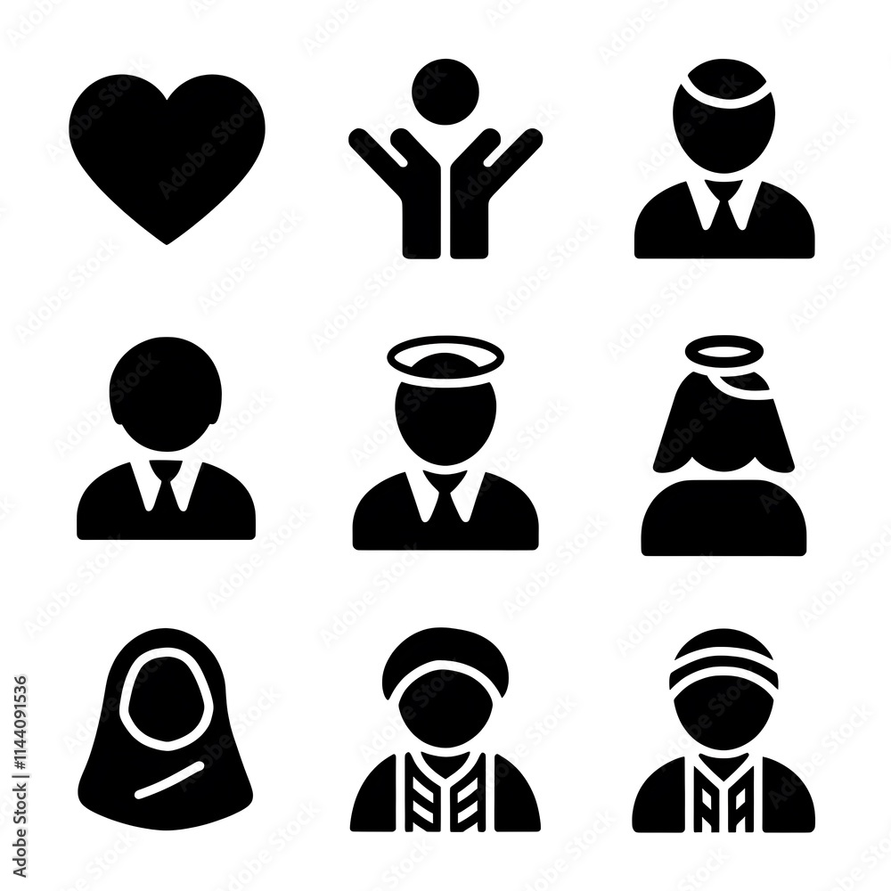 Charity Icons with white background Charity Icons with white background