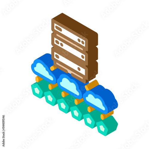 edge computing industry 4 isometric icon vector. edge computing industry 4 sign. isolated symbol illustration