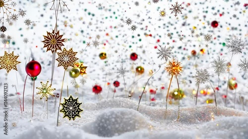 christmas tree in snow