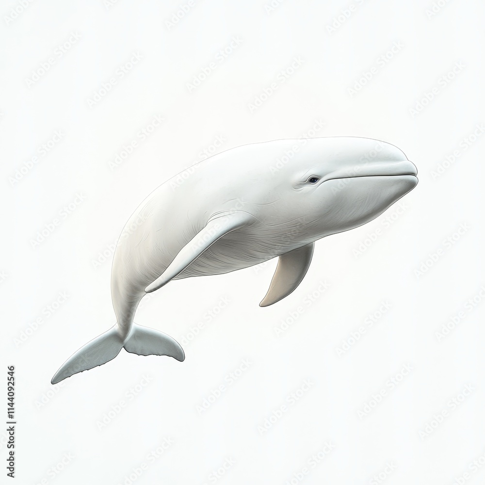Serene Beluga Whale in the Underwater Environment Serene Beluga Whale in the Underwater Environment