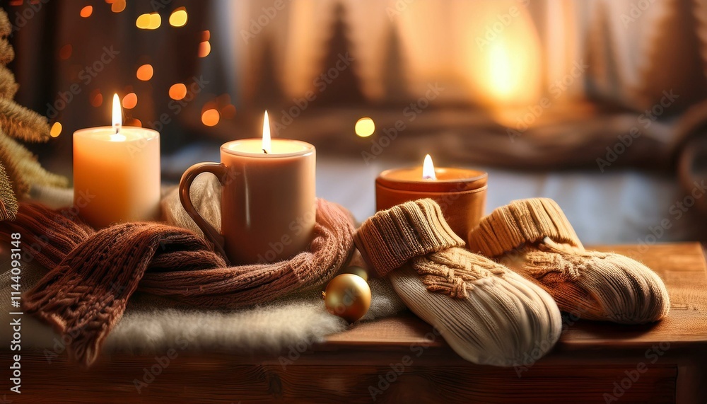 Festive Holiday Candles Background Festive Holiday Candles Background