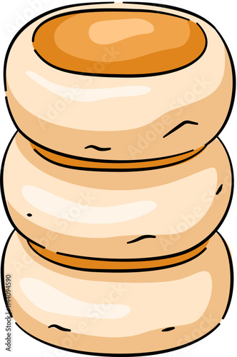 Bakpia Cake Indoneisia Traditional Food. Hand drawn traditional food from Indonesia.. Asian traditional snacks.