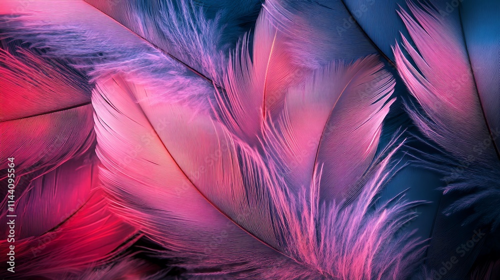 Fototapeta premium Soft feathers gently layering closeup photo. AI Generated