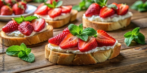 Sweet ricotta, juicy strawberries, toasted bread: a simple summer snack.