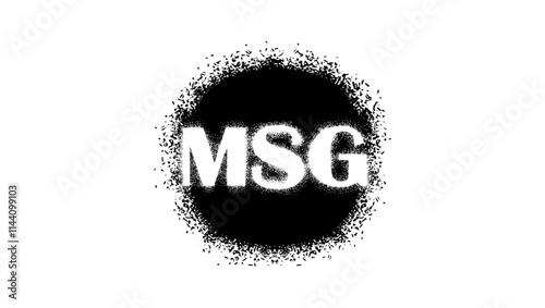 Monosodium glutamate (MSG), black isolated silhouette
