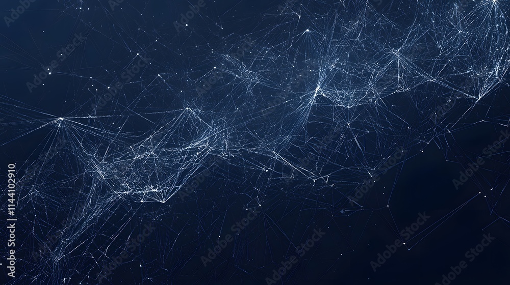 Sharp Lines of Digital Network on Navy Background Sharp Lines of Digital Network on Navy Background