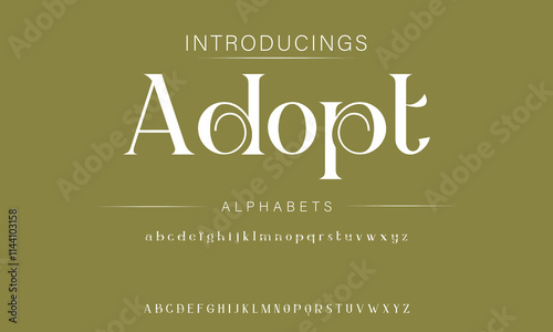 an elegant alphabet font and number. Premium uppercase fashion Design typography. vector illustration