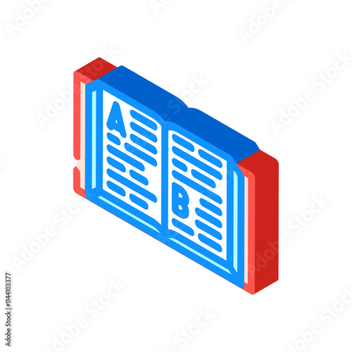dictionary natural language processing nlp isometric icon vector. dictionary natural language processing nlp sign. isolated symbol illustration