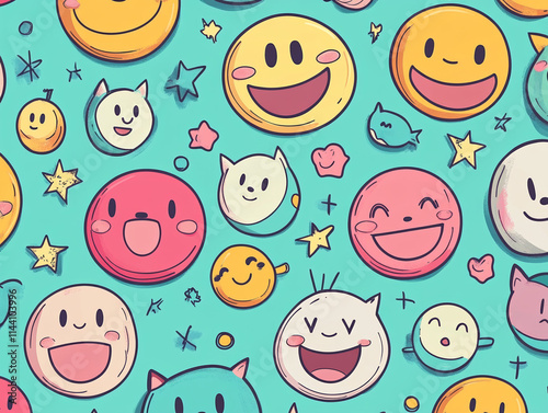 seamless pattern with faces