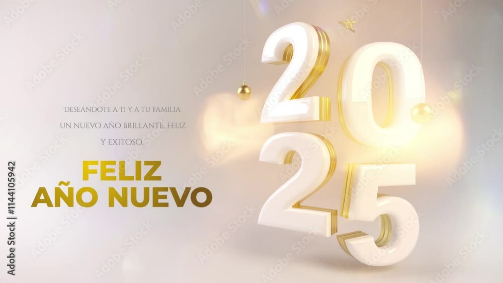 Elegante Felicitación de Año Nuevo 2025