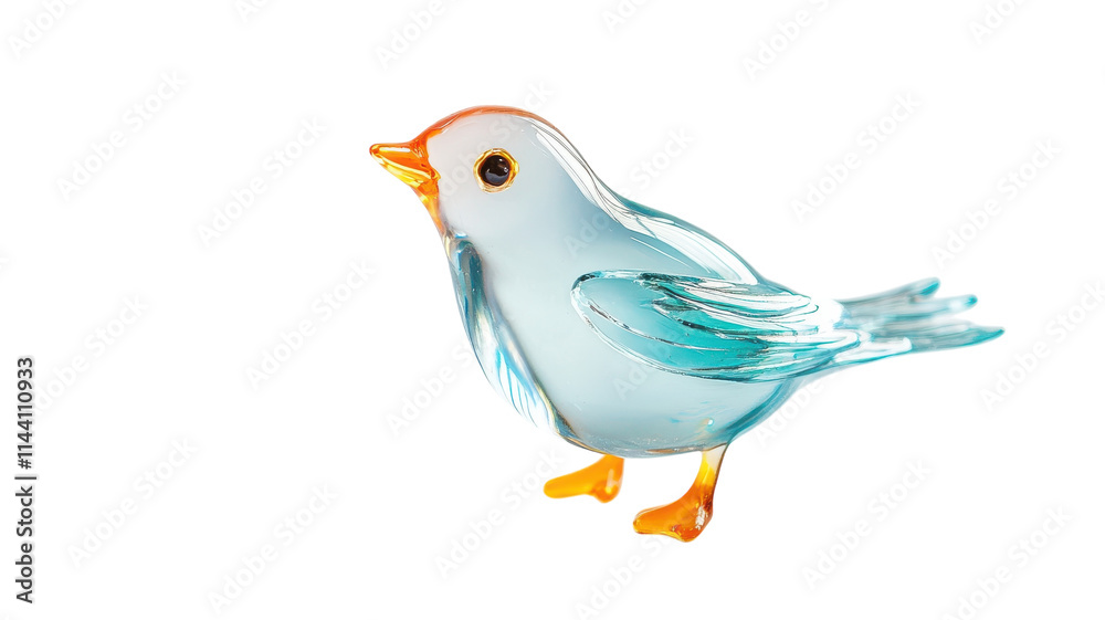 A Delicate Glass Bird Figurine for Home Decor and Gift Giving on a White Background for Enhanced Visual Appeal. A Delicate Glass Bird Figurine for Home Decor and Gift Giving on a White Background for Enhanced Visual Appeal.