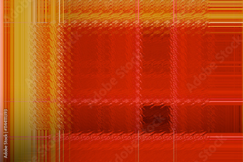 Abstract fractal grid background with a very detailed intersecting squarish yellow and orange pattern and a decorative shape.
