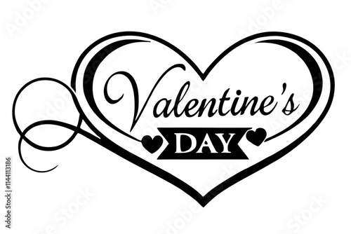 Minimalist Valentine's Day Heart Design with Elegant Text