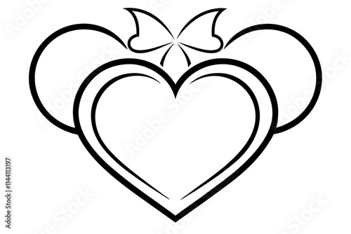 Minimalist Valentine's Day Heart Design with Elegant Text