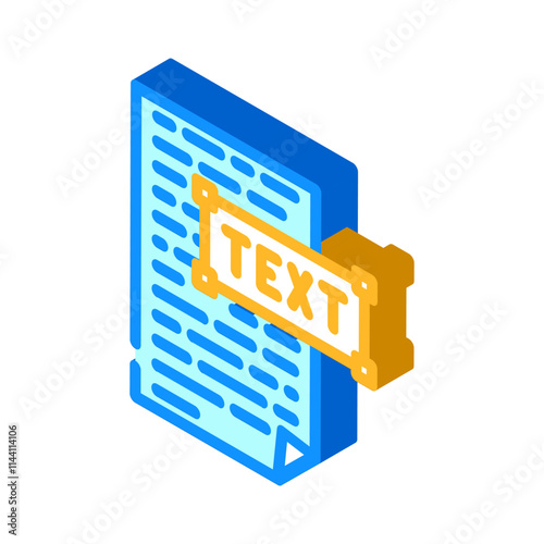 text document natural language processing nlp isometric icon vector. text document natural language processing nlp sign. isolated symbol illustration