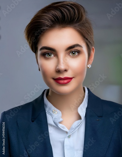 short hair business woman portrait