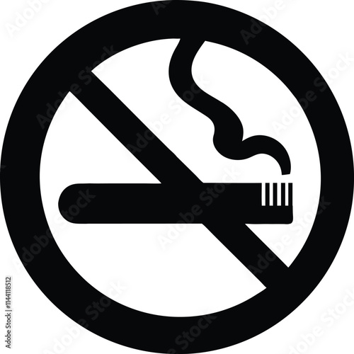 No Smoking Sign Vector Silhouette Simple Design for Health Awareness
