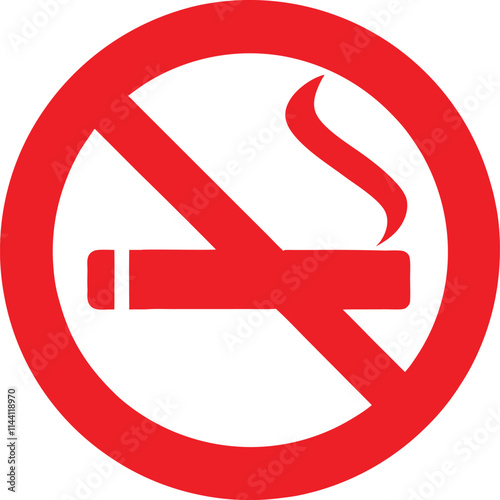 No Smoking Sign Vector Silhouette Simple Design for Health Awareness