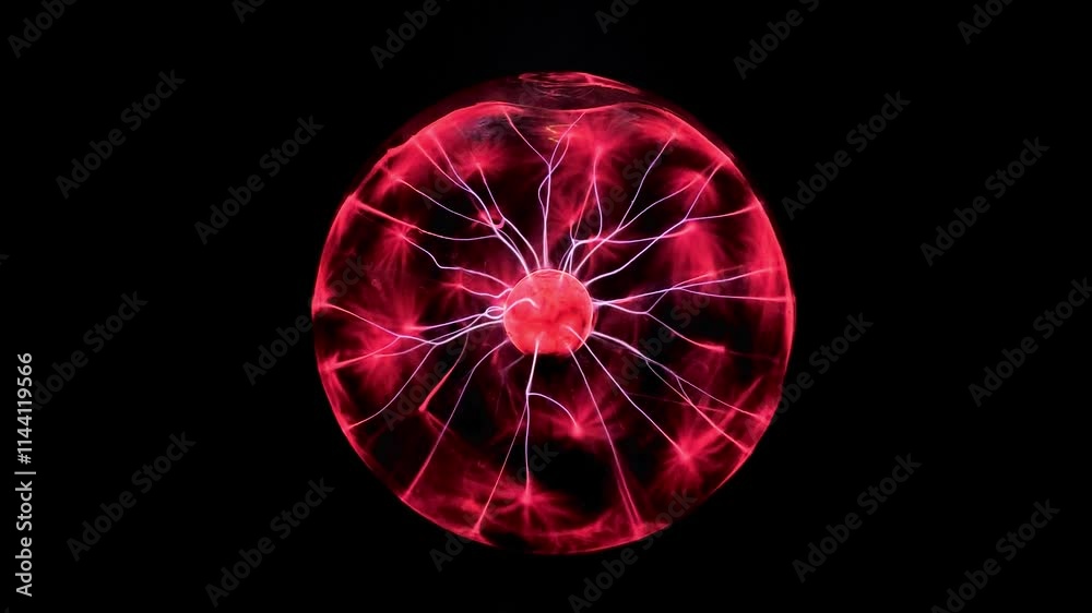 Plasma ball with energy rays inside. Electricity and physics. Plasma globe. Electric discharges Plasma ball with energy rays inside. Electricity and physics. Plasma globe. Electric discharges