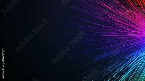 Multicolored Light Particles Bursting and Exploding Against a Dark Background