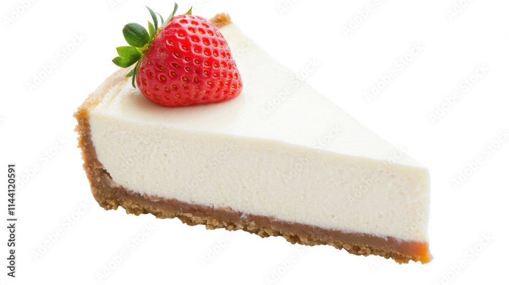 Indulge in a Flavorful Slice of Cheesecake Topped with Fresh Strawberries Perfect for Dessert Lovers and Food Photography Enthusiasts. Indulge in a Flavorful Slice of Cheesecake Topped with Fresh Strawberries Perfect for Dessert Lovers and Food Photography Enthusiasts.