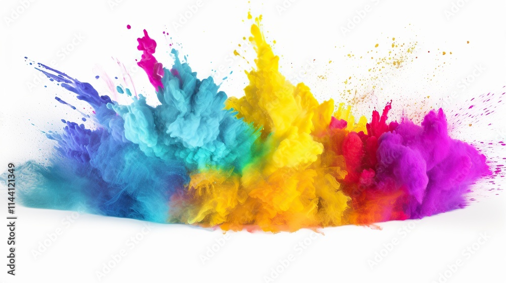 Fototapeta premium Vibrant Rainbow Ink Explosion: A Symphony of Colors