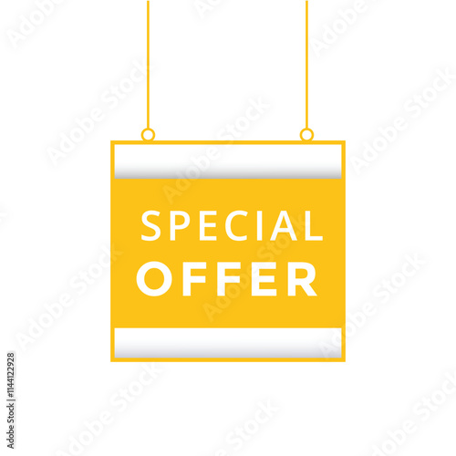 Special offer isolated flat design banner. Announcement vector illustration template.